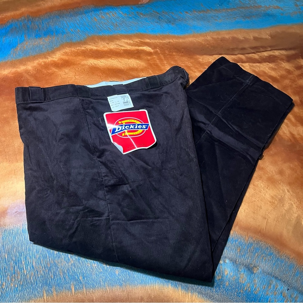 VTG New Dickies Corduroy Flat front Pants 50x32 USA Dark Brown NOS